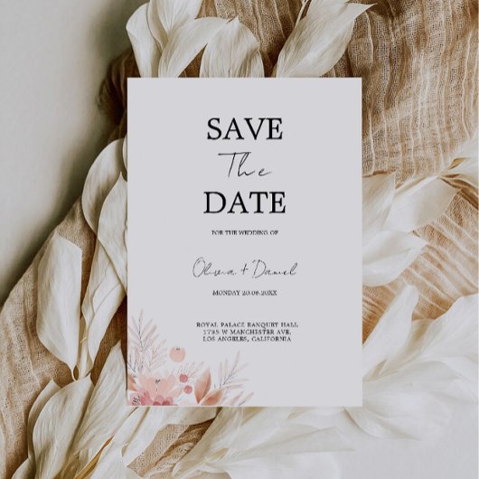 Save the Date Sjabloon, Wildflower De datum opslaa Kaart