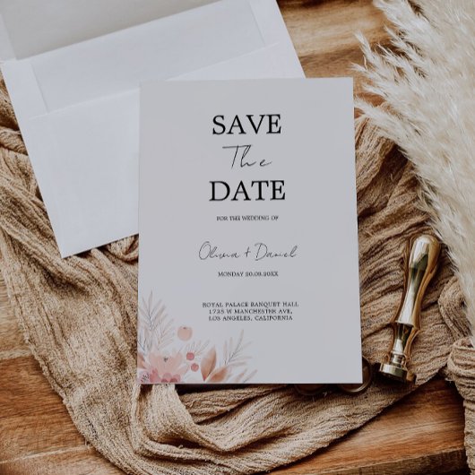 Save the Date Sjabloon, Wildflower De datum opslaa Kaart