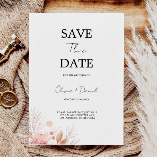 Save the Date Sjabloon, Wildflower De datum opslaa Kaart