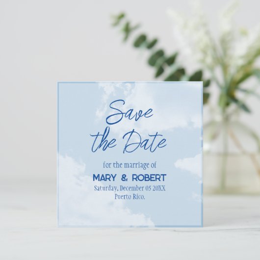 Save the Date - Sky Kaart (Staand voorkant)