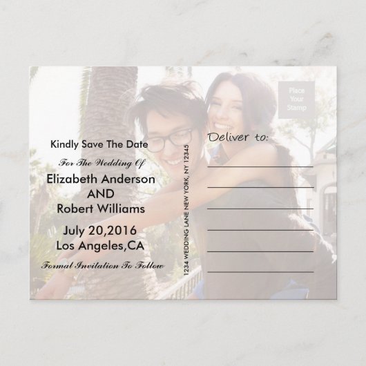 Save the date | Sla onze trouwdatum op Aankondigingskaart (Achterkant)