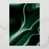 save the date smaragdgroene zijden achtergrond folie uitnodiging (Achterkant)