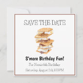 Save the Date S'mores Fun 6e verjaardag (Voorkant)