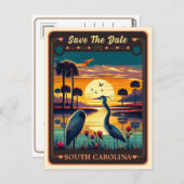 Save the date | South Carolina Invitation Briefkaa Briefkaart (Voorkant / Achterkant)