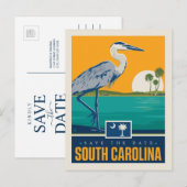 Save the date | South Carolina Uitnodiging Briefkaart (Voorkant / Achterkant)