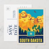 Save the date | South Dakota Uitnodiging Briefkaart (Voorkant / Achterkant)