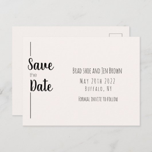 Save the date! Sparen de Uitnodiging van de Datum (Voorkant / Achterkant)