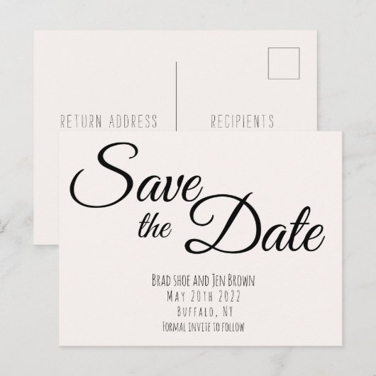 Save the date! Sparen het Briefkaart van de Uitnod (Voorkant / Achterkant)