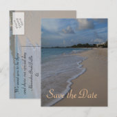 Save the Date Special Beach Wedding Aankondigingskaart (Voorkant / Achterkant)