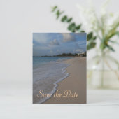 Save the Date Special Beach Wedding Aankondigingskaart (Staand voorkant)
