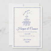 Save the Date: Speelse blauwe viering Kaart (Voorkant)