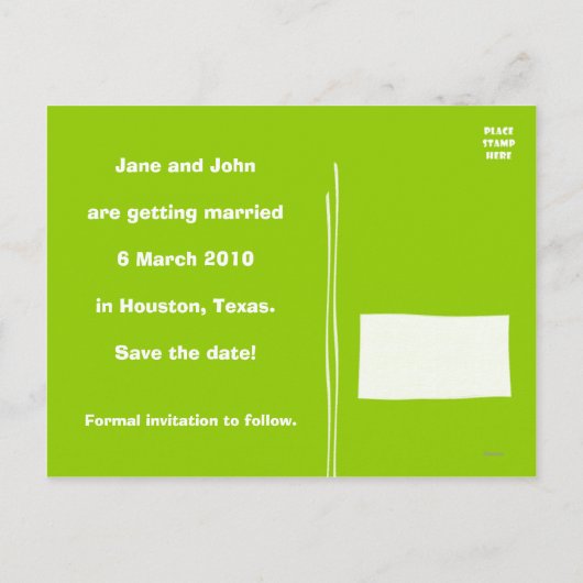 Save the Date Squiggley Lines Aankondiging Postcar (Achterkant)