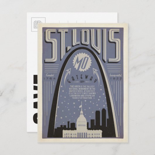 Save the date | St Louis, MO - Gateway City Aankondigingskaart (Voorkant / Achterkant)