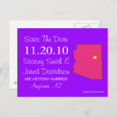  Save the Date State - Verenigde Staten Aankondigingskaart (Voorkant / Achterkant)