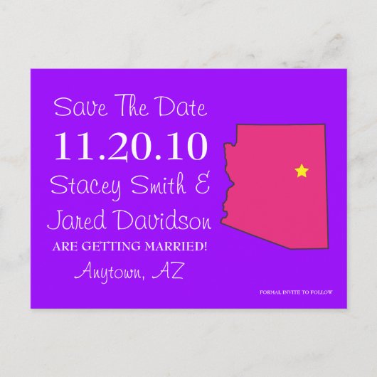  Save the Date State - Verenigde Staten Aankondigingskaart (Voorkant)