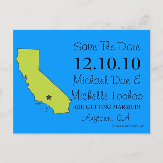  Save the Date State - Verenigde Staten Aankondigingskaart (Voorkant)