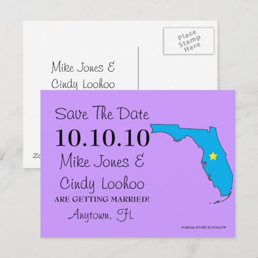 Save the Date State - Verenigde Staten Aankondigingskaart (Voorkant / Achterkant)