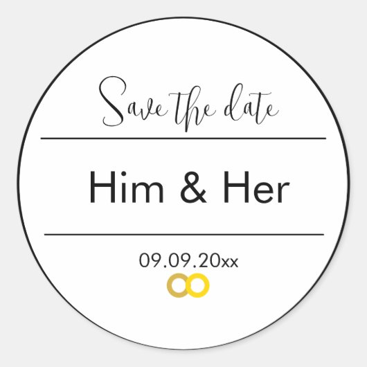 Save The Date Sticker Bewerkbaar (Voorkant)
