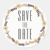 Save the Date Sticker - Rustiek (Voorkant)