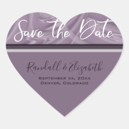 "Save the Date" Stijlvolle tinten van oude lavende Hart Sticker