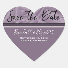 "Save the Date" Stijlvolle tinten van oude lavende Hart Sticker
