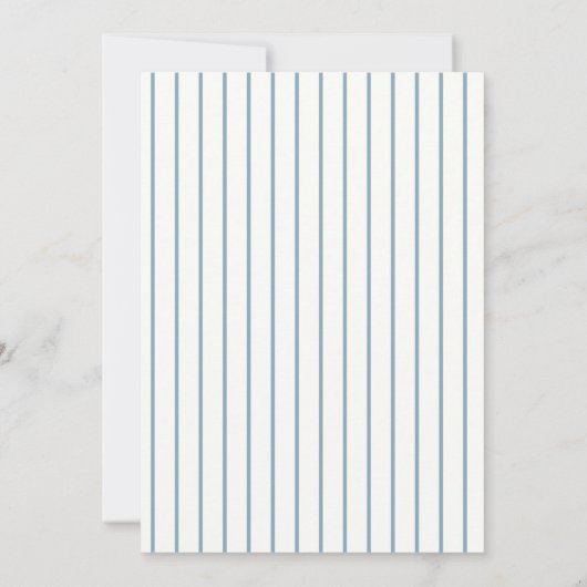 Save The Date stoffige blauwe New England zomer Kaart (Achterkant)