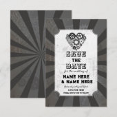 Save The Date Stoomtech Trouw Hartjes Tandwielen (Voorkant / Achterkant)