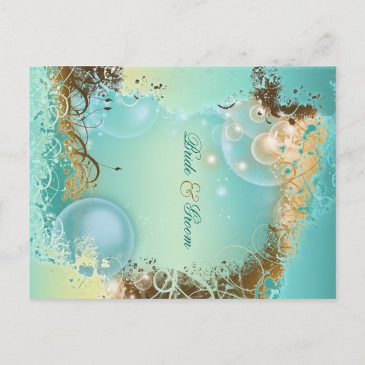 "Save the date" strand thema bruiloft aqua Aankondigingskaart (Achterkant)