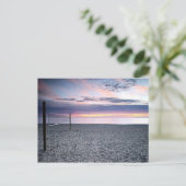 Save The Date Strand Zonsondergang Ansichtkaart Aankondigingskaart (Staand voorkant)