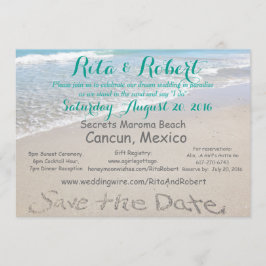 Save the date | Strandbruiloft 5x7 Uitnodiging Kaa