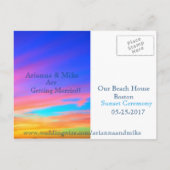 Save the date | Sunset Briefkaart Announcement Kaa (Achterkant)