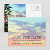 Save the date | Sunset Briefkaart Announcement Kaa (Voorkant / Achterkant)