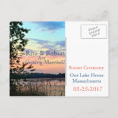 Save the date | Sunset Briefkaart Announcement Kaa (Achterkant)