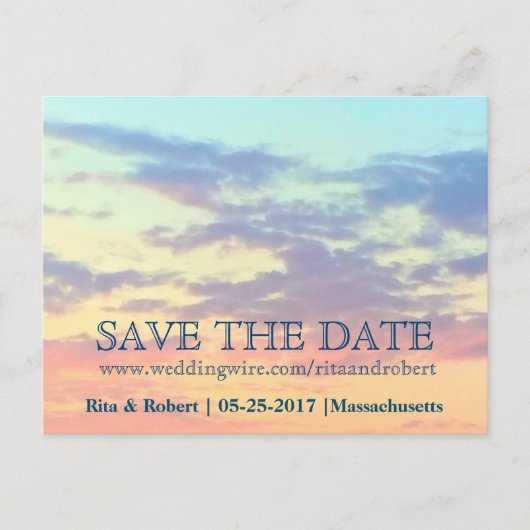 Save the date | Sunset Briefkaart Announcement Kaa (Voorkant)