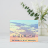 Save the date | Sunset Briefkaart Announcement Kaa (Staand voorkant)