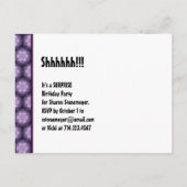 Save the Date Surprise 50th Modern Paarse Zwart 04 Aankondigingskaart (Achterkant)