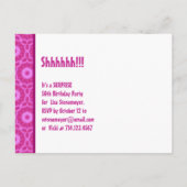Save the Date Surprise 50th Party Roze V451 Aankondigingskaart (Achterkant)