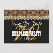 Save the Date SURPRISE 70th Birthday N02C GOLD Aankondigingskaart (Voorkant)