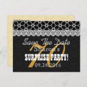 Save the Date SURPRISE 70th Birthday P03C Aankondigingskaart (Voorkant / Achterkant)