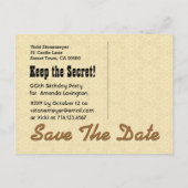 Save the Date SURPRISE 80th Birthday P04C Aankondigingskaart (Achterkant)