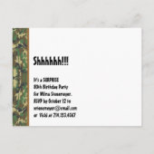 Save the Date Surprise 80th Party CAMO V02 Aankondigingskaart (Achterkant)