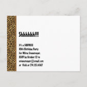 Save the Date Surprise 80th Party LEOPARD V01 Aankondigingskaart (Achterkant)
