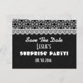 Save the Date SURPRISE Elk jaar Verjaardag V003D1 Aankondigingskaart (Voorkant / Achterkant)