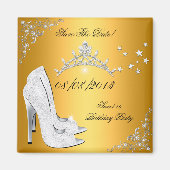 Save the Date Sweet 16 Gouden Hoge Hakken Schoenen Magneet (Voorkant)