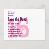 Save the Date Sweet 16 Verjaardagsfeest A04 PAARSE Aankondigingskaart (Achterkant)
