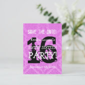 Save the Date Sweet 16 Verjaardagsfeest A06 PAARSE Aankondigingskaart (Staand voorkant)