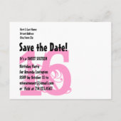 Save the Date Sweet 16 Verjaardagsfeest V01 Aankondigingskaart (Achterkant)