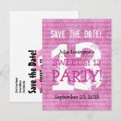 Save the Date Sweet bij 13 Verjaardagsfeest V03B Aankondigingskaart (Voorkant / Achterkant)
