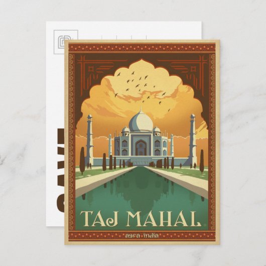 Save the date | Taj Mahal, India Aankondigingskaart (Voorkant / Achterkant)