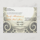 Save The Date - Tan Cala Lily met blauwe vogels Aankondigingskaart (Achterkant)